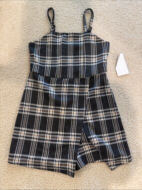 Girls fall flannel romper